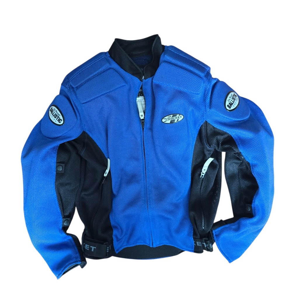 Joe Rocket Ballistic Series Mesh Motorcycle Jacket Blue Black Armored Mens Large